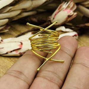 Hot Selling Gold Plated <b>Ring</b> Boho Brass Wire Band <b>Ring</b> For Women 18k Geometric Wrap Fine <b>Statement</b> Jewelry For Wholesale/OEM/ODM - Product Image 3