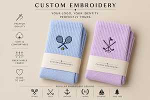 Chaussettes Athlétiques Personnalisées pour Hommes avec Logo Brodé – Spandex/Coton, Idéales pour le Pilates, le Tennis et les Marques de Style de Vie, Tenues de Travail - Product Image 3