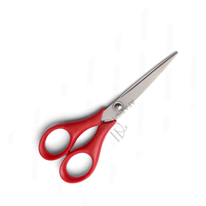 Tijeras de barbero con mango de plástico rojo, tijeras de barbero de calidad profesional, precio barato, plástico de acero inoxidable de alta calidad - Product Image 5