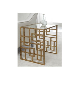 Side Coffee Table <b>Gold</b> and White Round Shape with Marble Top for Home Decoration - Product Image 6