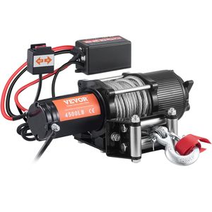 12V 4500 lb Load Capacity Steel Rope <b>Electric</b> Winch Wireless Handheld Remote IP55 1/4 X 39ft <b>ATV</b> UTV Winch for 4-Wire Connection - Product Image 1