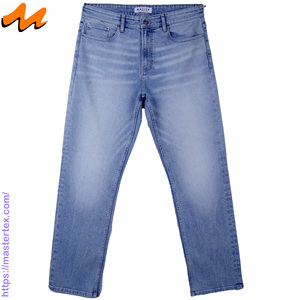 Jean en denim épais pour homme MASTER TEXTILE, coupe droite classique, extensible, délavé moyen, respirant, écologique, cinq poches, boutons - Product Image 1