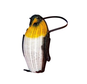 Handmade Penguin Shaped Rattan Crossbody <b>Bag</b> Plant Fiber Animal Design Portable Storage <b>Bag</b> for Kids - Product Image 2