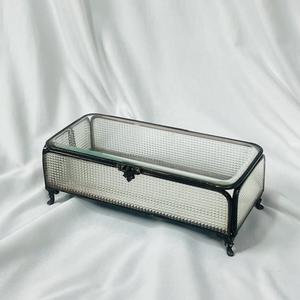 Excellent Design Glass <b>Card</b> Holder <b>Box</b>, Black Metal Frame Decorative Storage for <b>Wedding</b> Reception, Keepsakes and Gifting - Product Image 1