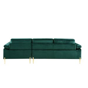 Divano Shannon in Velluto per Soggiorno con Design Componibile e Chaise Longue - Product Image 3