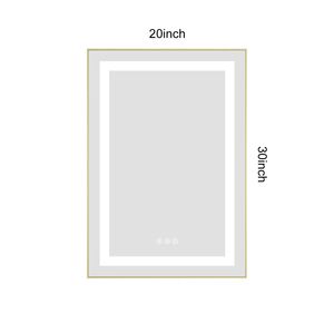 Specchio LED da Bagno 20 X 30 Pollici con Illuminazione Frontale e Posteriore, Montaggio a Parete, Cornice in Alluminio, Antiappannamento, Memoria 3 - Product Image 5