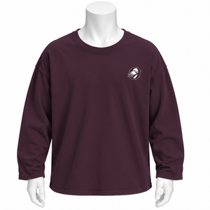 T-shirt à manches longues Plum Reversed LS, effet vintage, coupe ample, épaules tombantes, coton, unisexe, style streetwear décontracté - Product Image 1