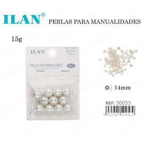 Perlas Ilan Craft de 14mm Blancas para Manualidades, 15g - Product Image 3