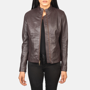 Veste de moto en simili cuir pour femme, coupe-vent, imperméable, doublure en fausse fourrure, logo sur le devant, pour l'hiver, usage quotidien - Product Image 5