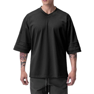 Maillot de sport pour homme en maille surdimensionnée 100% polyester, séchage rapide, coupe décontractée, streetwear, services OEM - Product Image 1
