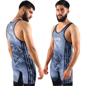 Singlet de lutte lavé de grande taille imprimé personnalisé de haute qualité pour hommes Spandex/coton anti-rétrécissement et séchage rapide - Product Image 2