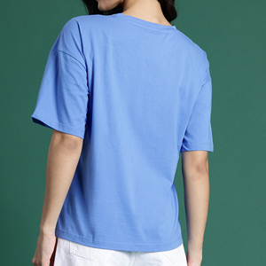 Camisetas casuales de punto para mujer, 100% algodón, manga corta, personalizadas, estampadas, anti-pilling, transpirables, de secado rápido - Product Image 5