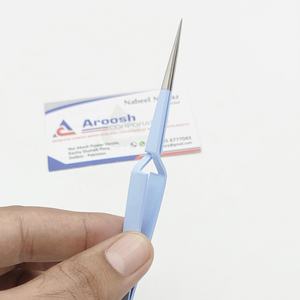 Pince à épiler bleu bébé d'isolation de type X de haute qualité pince à épiler d'extension de cils en acier inoxydable avec pointe pointue pour la vente en gros - Product Image 2