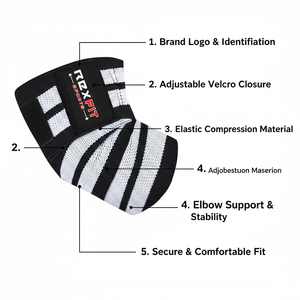 Rexfit Sport - Mangas de Neopreno de 5 mm para Codo, 1 Par, Mangas de Neopreno de Alto Rendimiento de 5 mm para Entrenamiento de Fuerza y Potencia - Product Image 3