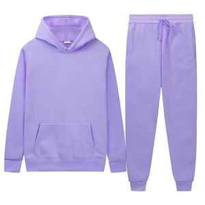 Unisex <b>Pink</b> Hooded <b>Tracksuit</b> Set Full Sleeve Solid Color Casual Sweatshirt and Joggers with Drawstring Closure and Side Pockets - Product Image 4