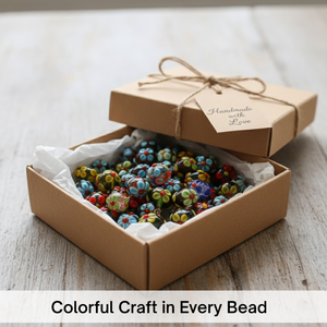 EXCEL EXPORTS Cuentas Sueltas de Vidrio Floral Multicolor, Hilo de 8 Pulgadas |   Rondel Hecho a Mano de 12x18mm |   Fabricación de Joyas y Manualidades - Product Image 5