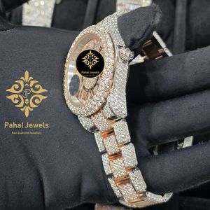 นาฬิกาข้อมือผู้หญิง Pahal Jewels รุ่นหรูหรา Miyota Auto Date ประดับเพชร ตัวเรือนสแตนเลสสตีล ขนาด 40 มม. หน้าปัดอะนาล็อก กลไกอัตโนมัติ กระจกแซฟไฟร์ - Product Image 2