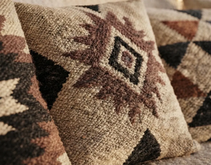 Funda de cojín azteca del suroeste, hecha a mano, de lana, yute y algodón, estilo kilim, boho, tribal, rústico, para decoración de sofá. - Product Image 6