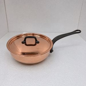Sartén de Cobre Puro Hecha a Mano con Tapa, Cacerola de Cobre Martillado, Sartén de Cobre, Apta para Inducción, Utensilios de Cocina de Lujo, OEM ODM - Product Image 2
