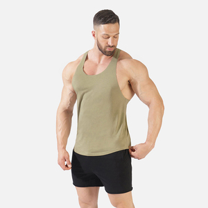 Camiseta sin mangas para hombre, estilo racerback, color sólido, estilo casual de punto, verde oliva, camiseta sin mangas blanca para hombre con estampado Beach Club - Product Image 2