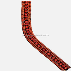 Diseño personalizado, 5 filas de piedras de cristales, forma curva brillante, banda de cejas de caballo de cuero genuino para brida, tamaños personalizados disponibles - Product Image 3