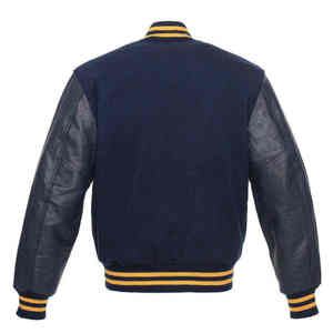 Veste universitaire en cuir véritable à bas prix, manches longues respirantes, veste de baseball avec logo brodé en chenille - Product Image 2