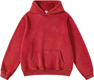 Sudadera con capucha de corte holgado y hombros caídos, 100% algodón French Terry, lavado ácido, de alta calidad, estilo cropped, para hombre, oversize. - Product Image 2