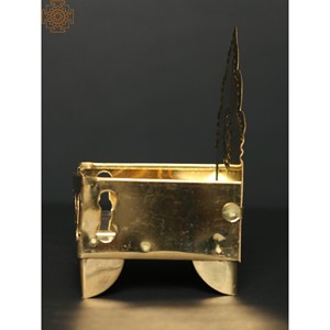 Trône en laiton fait à la main 5 \ "Vase en métal avec Om au centre fabriqué en Inde - Product Image 4