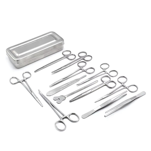 Ensemble d'instruments de chirurgie mineure de base Azicon, 13 pièces - Acier inoxydable |   Kit chirurgical clinique réutilisable et autoclavable - Product Image 1