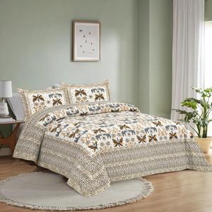Parure de draps de style américain Mausam 120TC, taille King 108x108 pouces avec 2 taies d'oreiller, motif uni, pour la maison et l'hôtel, literie taille Twin - Product Image 1