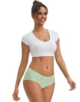 Culottes Bikini Femme Taille Moyenne Tricotées Respirantes Douces Confortables Couleur Unie Anti-Bactériennes Dentelle Usage Quotidien Vente en Gros