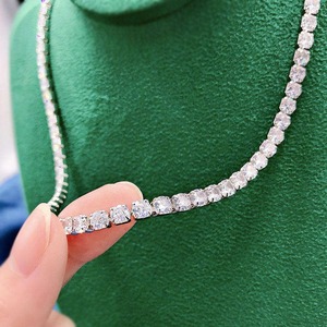 Collar de Diamantes Moissanite de Plata de Ley 925 de Lujo en Oferta, Regalo de Joyería para Aniversario de Bodas a Precio de Exportación - Product Image 4
