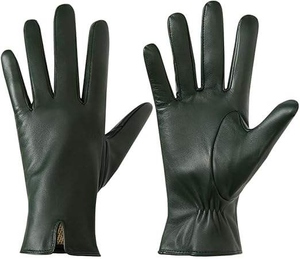 Guantes de Cuero Vacuno Genuino de Primera Calidad, Duraderos, Suaves, Cómodos y Elegantes, Guantes de Cuero Negro para Hombre y Mujer, Moda de Invierno - Product Image 3