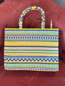 Bolso tote acolchado de algodón hecho a mano con estampado de tigre, rosa y morado a rayas, bolso de compras textil grande para mujer, bolso de hombro. - Product Image 5