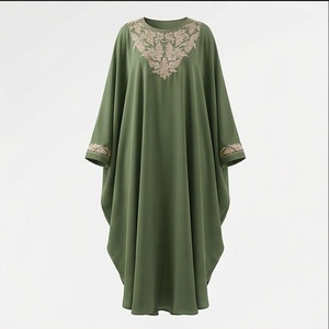 Abaya pour femmes musulmanes, vêtements islamiques élégants de haute qualité, manches longues, broderie sur la poitrine, vêtements modestes tendance - Product Image 1