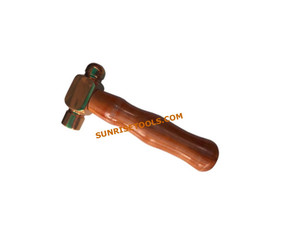 Marteau à tête sphérique avec manche en bois, modèle SUNTOOLS/STIPL 424E, en laiton, pour le polissage de bijoux, outils de bricolage, forme irrégulière - Product Image 2