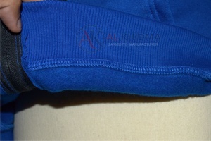 เสื้อแจ็คเก็ตฮู้ดซิปเต็มตัวสีน้ำเงินรอยัลสำหรับผู้ชาย ผ้าฟลีซนุ่ม แขนยาว ปลายแขนริบ ปักลายลำลอง สำหรับฤดูหนาว สามารถสั่งทำได้ - Product Image 2