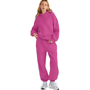 Women Oversized Fleece Hoodie Sweatpants Set Casual Winter Two Piece <b>Tracksuit</b> Lounge Wear <b>Plain</b> Solid Color - Product Image 2