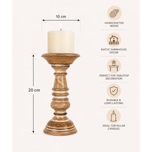 เชิงเทียนไม้ reclaimed สไตล์วินเทจแบบทำเก่า ขายส่ง |   อัคดุส ซาลีม - Product Image 4