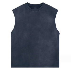 Débardeur de sport unisexe grande taille en coton/bambou respirant, coupe personnalisée, sans manches, style oversize pour musculation - Product Image 4