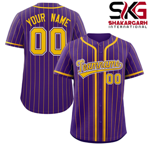 Camiseta de béisbol con rayas rosas, camiseta personalizada de softbol con botones, nombre del equipo, número del jugador, ropa deportiva - Product Image 3