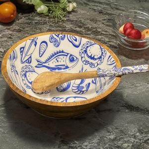 Bol en bois élégant émaillé pour servir des aliments, des salades, des fruits, des collations, des desserts, du riz, des légumes, pour les restaurants, la restauration, les événements - Product Image 5