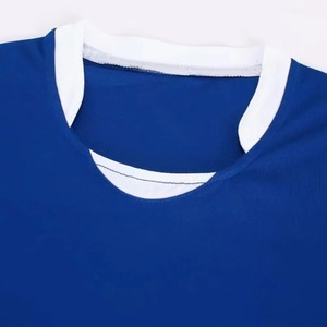เสื้อยืดคอกลมสีน้ำเงิน แต่งขอบปกสีขาว ชุดยูนิฟอร์มสั่งทำพิเศษ - Product Image 2