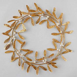 Coronas Navideñas Hechas a Mano de Alta Calidad, Forma Redonda de Metal de Aluminio, Acabado Blanco, Coronas Navideñas en Blanco para Sublimación - Product Image 5
