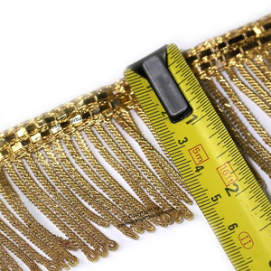 Gold Bullion Wire <b>Fringe</b> Customized Plated <b>Fringe</b> Trimmings <b>Top</b> Quality Antique Gold Twisted Tassel Trim Metal Wire <b>Fringe</b> - Product Image 1