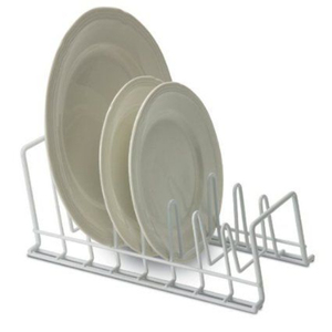 Wrought Iron Metal Plate Rack Black Finished Perfect For Kitchenware <b>Tabletop</b> Standing Multifunction Plate <b>Storage</b> Holder - Product Image 2