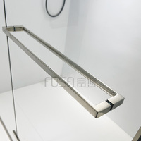 Portes de douche pivotantes carrées FUSA à charnière brossée, cadre en aluminium, verre trempé transparent de 10 mm, ouverture vers l'extérieur, vente en gros d'usine