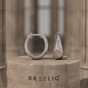 Pendientes de Aro en Forma de Lágrima de Plata Pulida, Minimalistas, Gruesos, con Diseño de Gota de Agua, Elegantes, Regalo de Joyería para Ella - Product Image 3