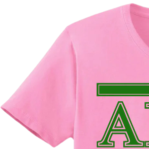 Camiseta rosa simple con 3 letras griegas AKA para mujer, de algodón, manga corta, cuello redondo, informal, con gráfico, suave y cómoda - Product Image 5
