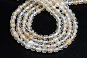 ลูกปัดควอตซ์สีทองนมเหลืองทรงกลมเจียระไนสำหรับทำเครื่องประดับ สร้อยข้อมือ สร้อยคอ งานฝีมือ DIY - Product Image 3